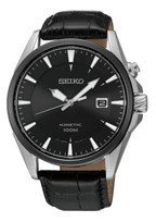 Horlogeband Seiko 5M62-0DB0 / SKA569P2 Leder Zwart